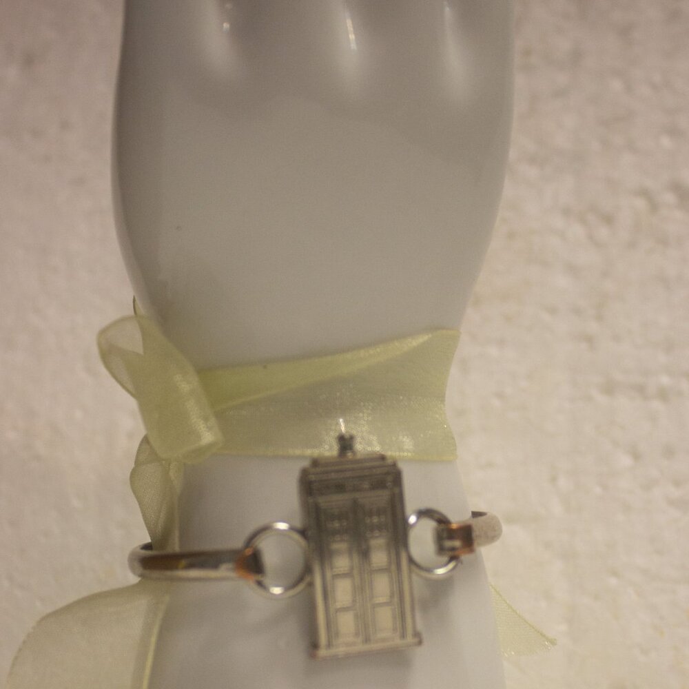 Doctor Who Tardis Police Box Silver Tone Bracelet